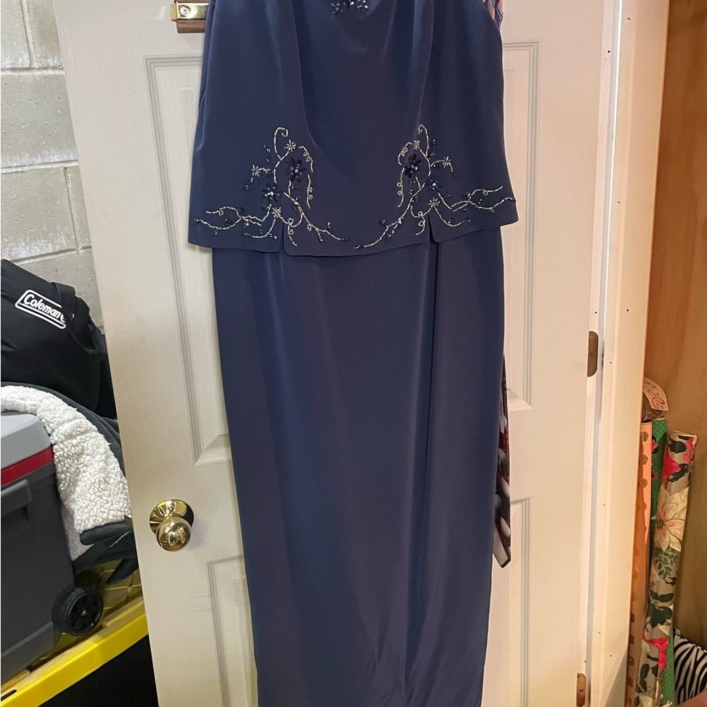 Elegant Blue Embellished Gown